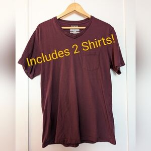 2-pack V Neck Pocket Tee, Maroon